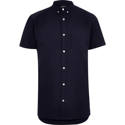 Navy short sleeve Oxford shirt